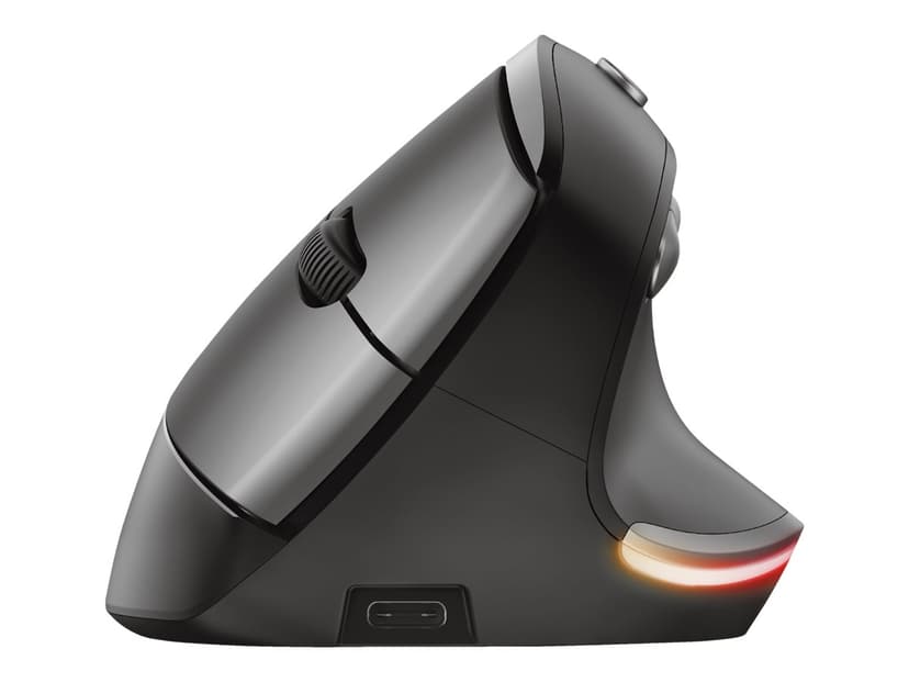 Trust Bayo ergonomisk mus Trådlös 2,400dpi Vertikal mus Svart