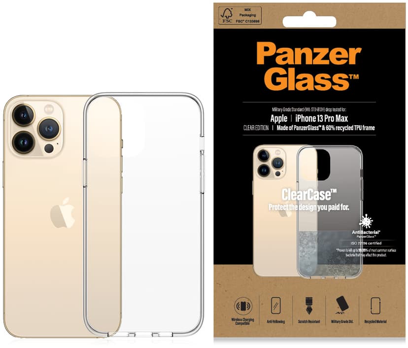 Panzerglass Clearcase iPhone 13 Pro Max Läpinäkyvä