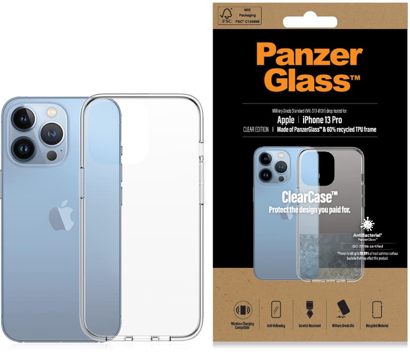 Panzerglass Clearcase iPhone 13 Pro Läpinäkyvä