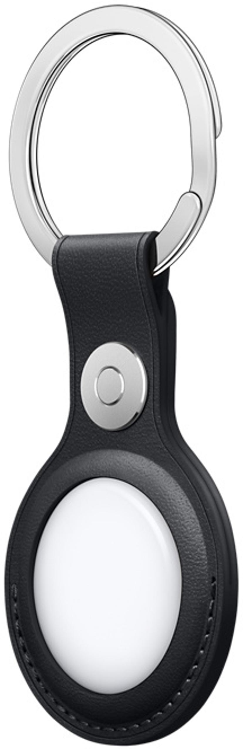 Apple AirTag Leather Key Ring Keskiyö
