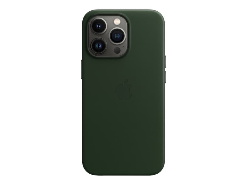 apple iphone 13 pro leather case with magsafe sequoia green