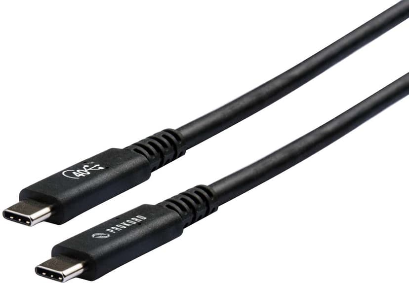 Prokord USB4 Cable 40Gbps 0.8M Black 100W 0.8m USB-C Hane USB-C Hane
