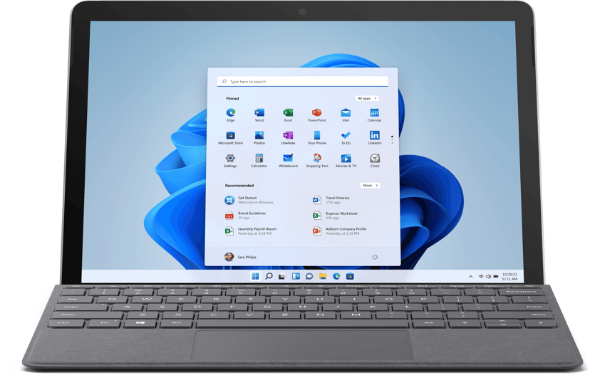 Microsoft Surface Go 3 för företag 10.5" Pentium Gold 64GB 4GB Platina