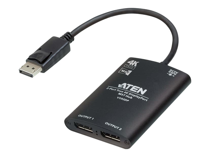 Aten VS92DP 2-Port True 4K DisplayPort Master Compact Splitter with fixed DisplayPort input