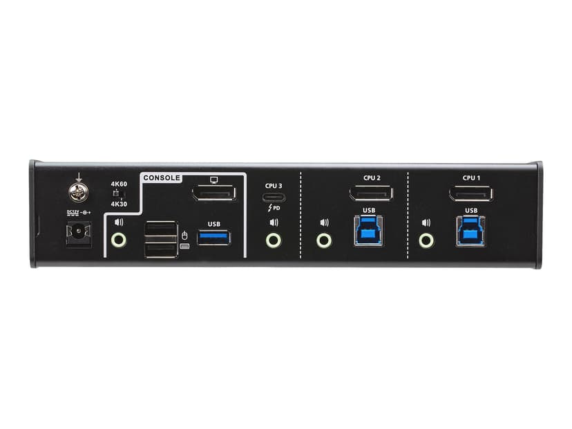 Aten CS1953 3-Port USB-C True 4K DisplayPort Hybrid KVM Switch with USB 3.0