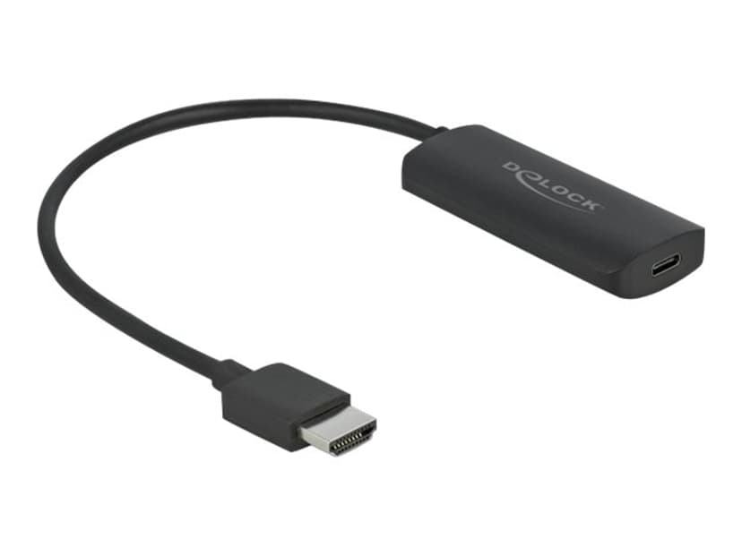 Delock HDMI to USB-C adapter 0.24m 19 pin HDMI Type A, 5-pins Micro-USB  type B (kun strøm) 24 pin USB-C Hunn (63251)