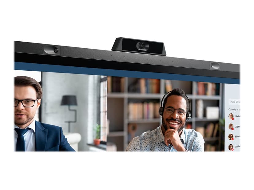NEC MultiSync WD551 55" Windows Collaboration Display, jossa on sisäänrakennettu kamera, mikrofoni ja kaiuttimet.