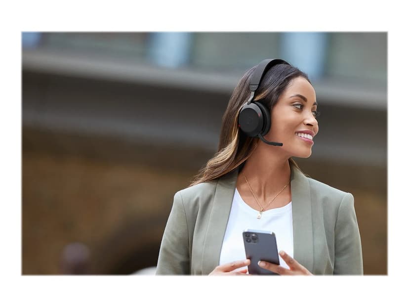 Jabra Evolve2 75 Link380A MS Headset USB-A via Bluetooth-adapter Microsoft-teams Stereo Svart