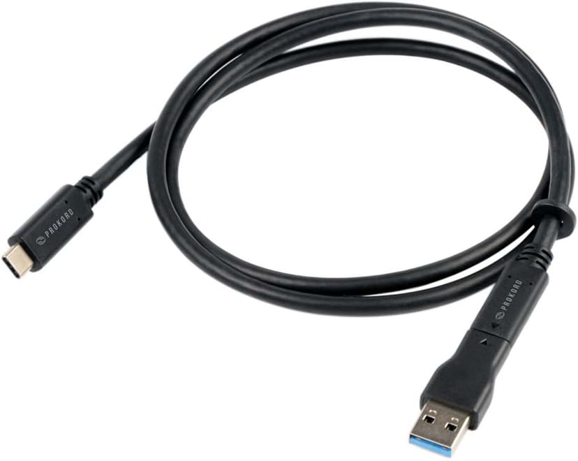 Prokord Cable USB 3.1 Type C Male-male 1.0M Black Gen2 100W+ 1m USB-C Uros USB, USB-C Uros