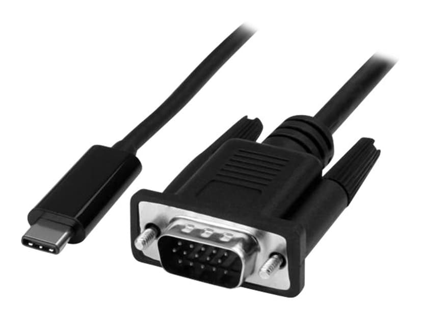 Startech USB-C to VGA Adapter ulkoinen videoadapteri 1m USB Type-C VGA (D-Sub) Musta