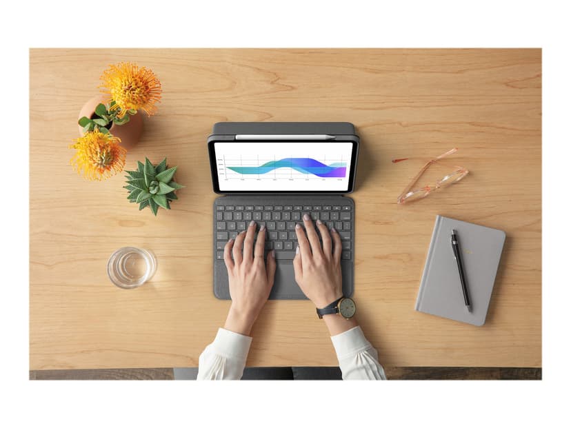 Logitech Folio Touch -For Ipad Pro 11" 1/2/3 & 4 Gen Kablet Pan Nordic Grå Tastatur og folioveske