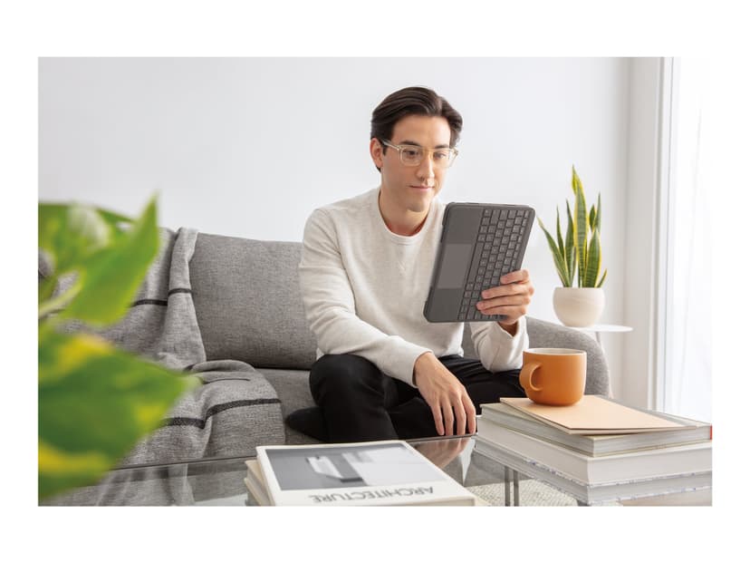 Logitech Folio Touch -For Ipad Pro 11" 1/2/3 & 4 Gen Langallinen, Apple Smart connector Pohjoismainen Harmaa Näppäimistö- ja kalvokotelo