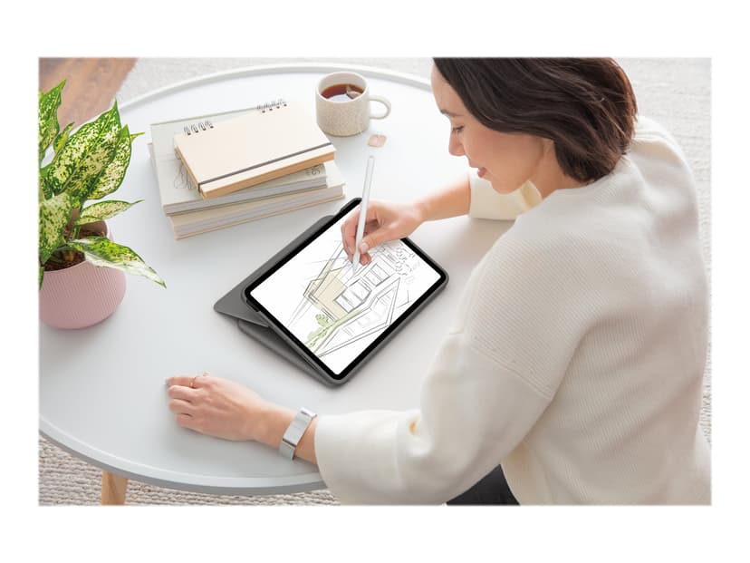 Logitech Folio Touch -For Ipad Pro 11" 1/2/3 & 4 Gen Langallinen, Apple Smart connector Pohjoismainen Harmaa Näppäimistö- ja kalvokotelo