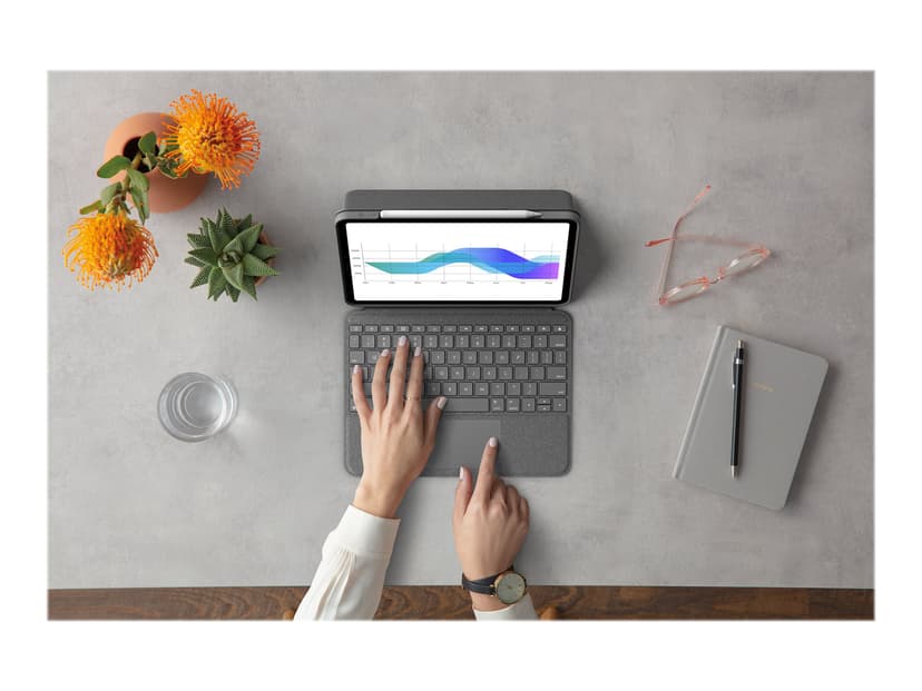 Logitech Folio Touch -For Ipad Pro 11" 1/2/3 & 4 Gen Kablet Pan Nordic Grå Tastatur og folioveske