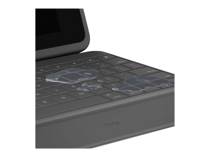 Logitech Rugged Combo 3 for iPad 7/8/9:e Gen Langallinen, Apple Smart connector Sininen Näppäimistö- ja kalvokotelo
