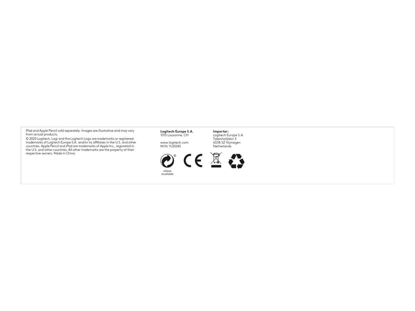 Logitech Combo Touch For Ipad 7/8/9Th Gen Kabelansluten Hela norden Grå Tangentbord och foliefodral