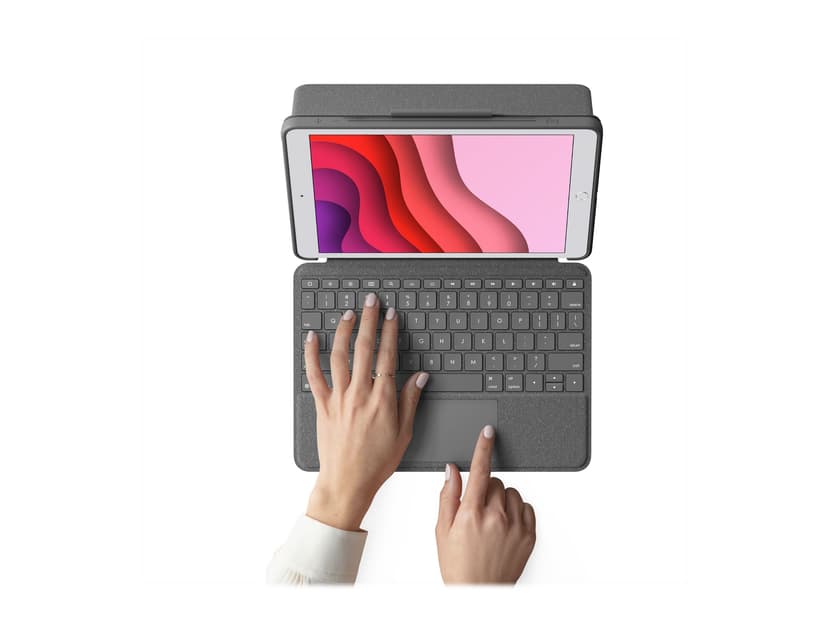 Logitech Combo Touch For Ipad 7/8/9Th Gen Langallinen, Apple Smart connector Pohjoismainen Harmaa Näppäimistö- ja kalvokotelo