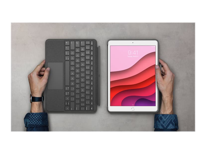 Logitech Combo Touch For Ipad 7/8/9Th Gen Langallinen, Apple Smart connector Pohjoismainen Harmaa Näppäimistö- ja kalvokotelo