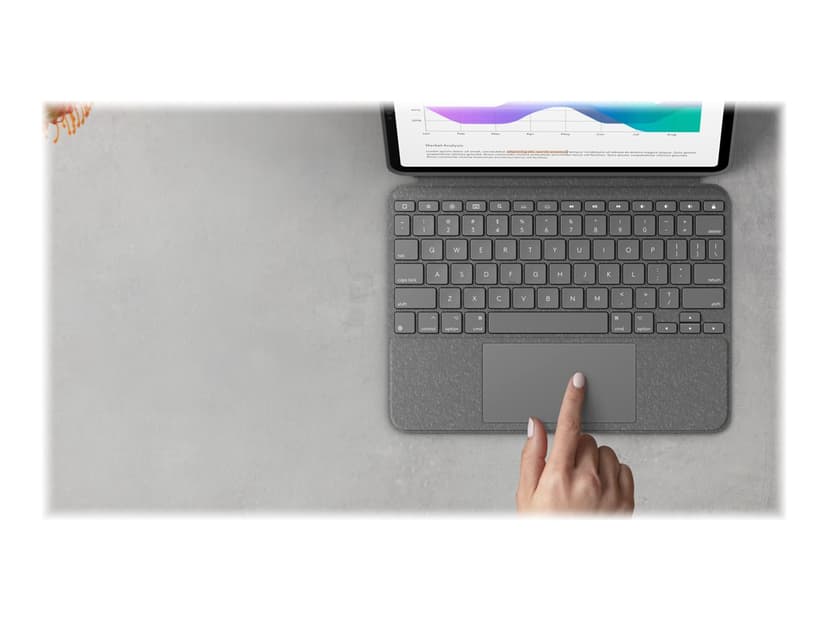 Logitech Combo Touch for iPad Pro 1/2/3 & 4 Gen 11" Langallinen, Apple Smart connector Pohjoismainen Harmaa Näppäimistö- ja kalvokotelo