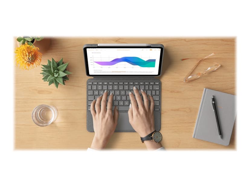 Logitech Combo Touch for iPad Pro 1/2/3 & 4 Gen 11" Kabelansluten Hela norden Grå Tangentbord och foliefodral