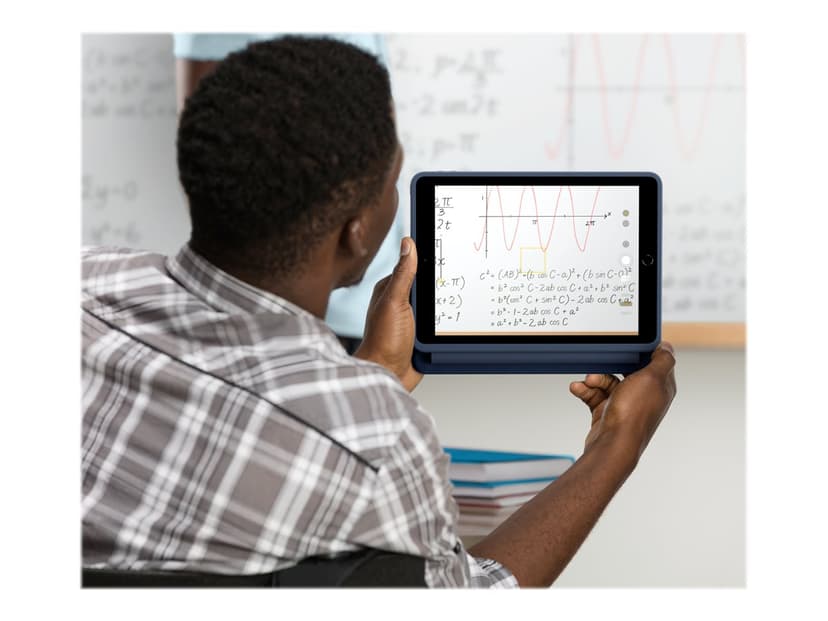 Logitech Rugged Combo 3 Touch for iPad 7/8/9:e Gen Education Langallinen, Apple Smart connector Pohjoismainen Sininen Näppäimistö- ja kalvokotelo