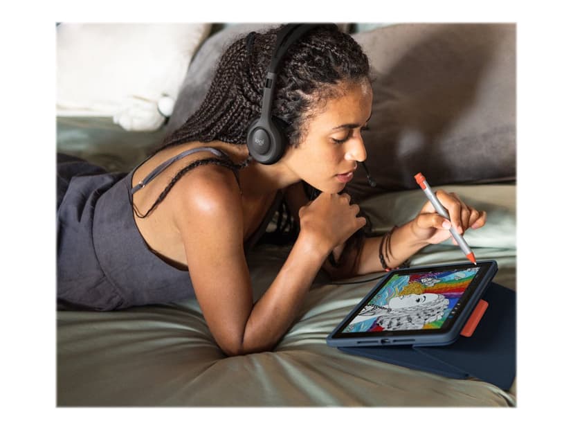 Logitech Rugged Combo 3 Touch for iPad 7/8/9:e Gen Education Langallinen, Apple Smart connector Pohjoismainen Sininen Näppäimistö- ja kalvokotelo