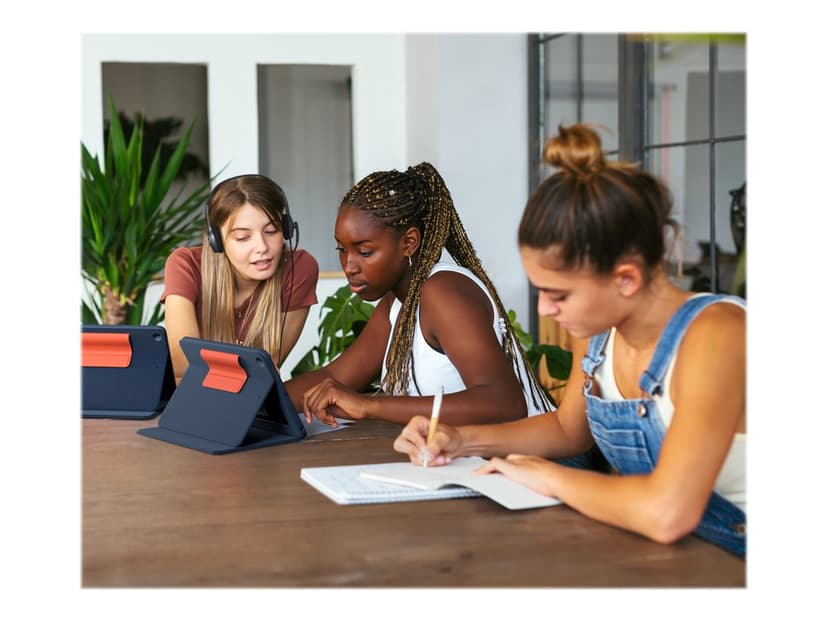 Logitech Rugged Combo 3 Touch for iPad 7/8/9:e Gen Education Langallinen, Apple Smart connector Pohjoismainen Sininen Näppäimistö- ja kalvokotelo