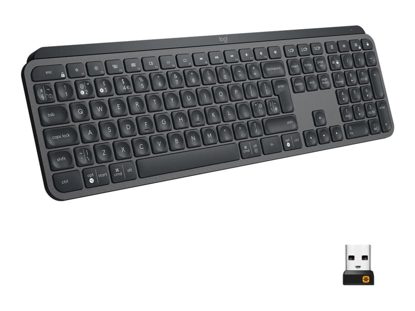 Logitech MX Keys Langaton, 2.4 GHz, Bluetooth Pohjoismaat Musta Näppäimistö