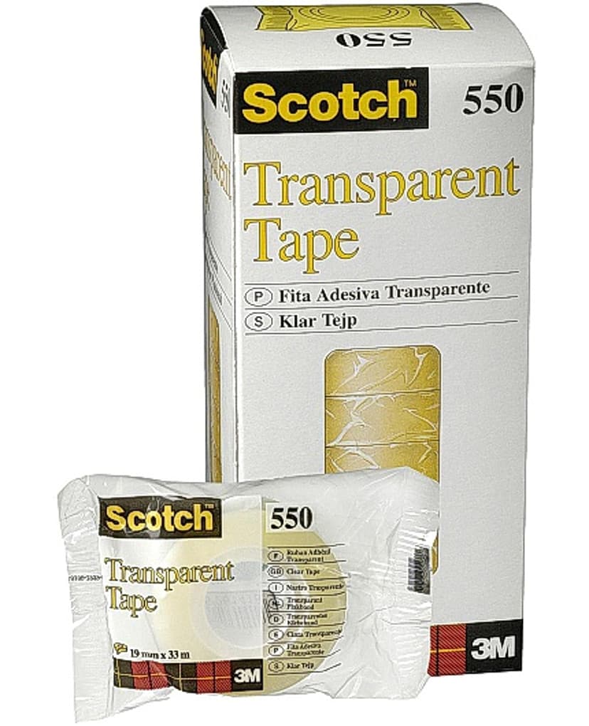 3M Scotch Tape Clear 550 19mm x 33m 8-Rullar