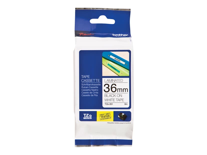 Brother Tape TZE-261 36mm Sort/Hvid