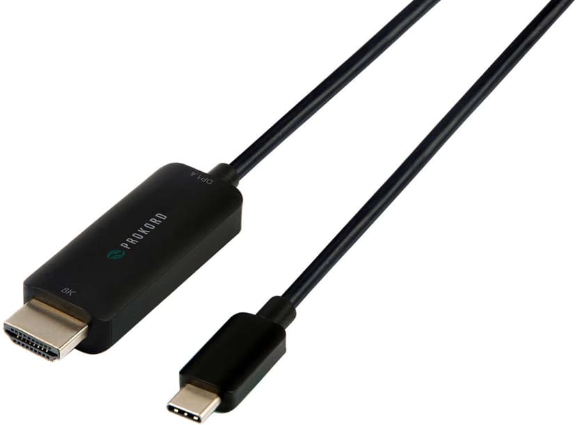 Prokord USB-C To HDMI 8K 30Hz 3M USB-C Hane HDMI Hane Svart