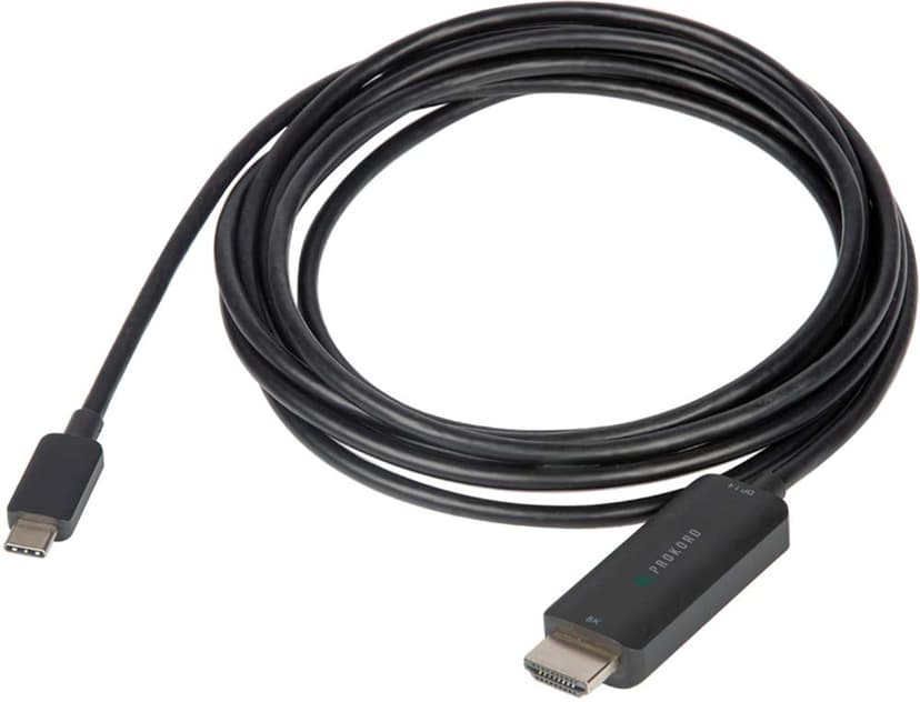 Prokord USB-C To HDMI 8K 30Hz 3M Adapter USB-C Uros HDMI Uros Musta