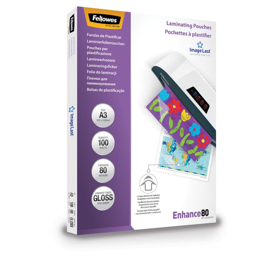 Fellowes Lamineringsficka 80mic A3 100st