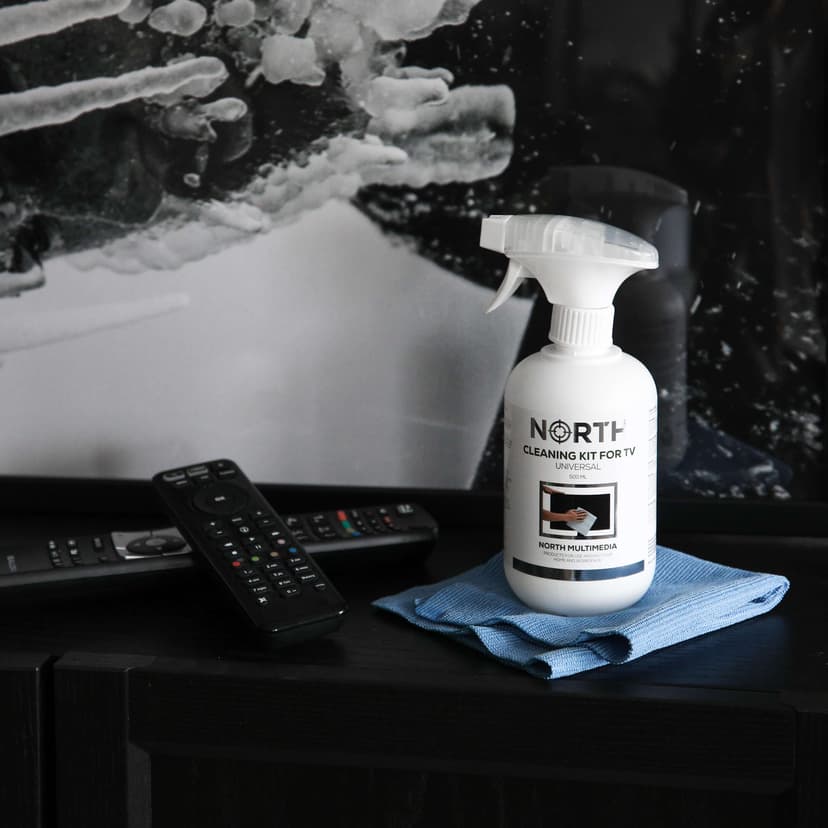 North TV-puhdistussarja, neste 500 ml ja puhdistusliina