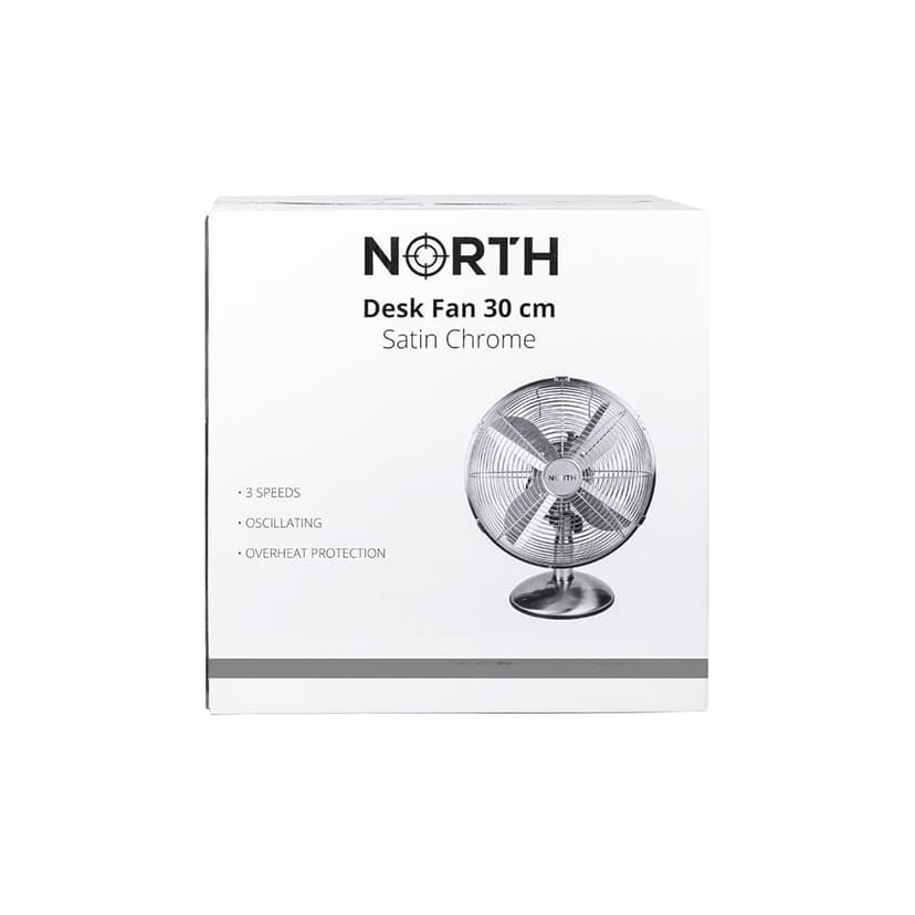 North Pöytätuuletin 30 cm Premium Satin Chrome