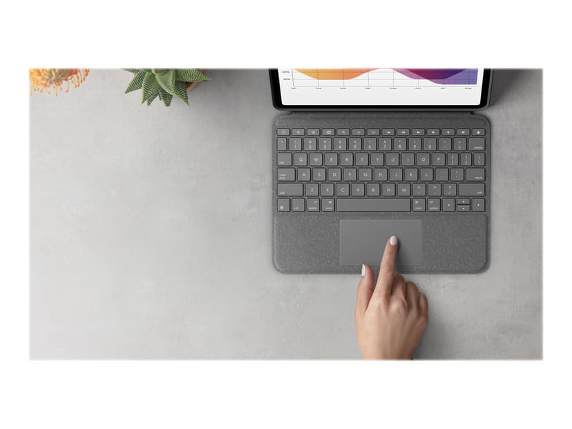 Logitech Folio Touch for iPad Air (4/5 gen) Hela norden Grå Tangentbord och foliefodral