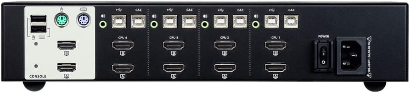 Aten 4-porttinen turvallinen KVM-kytkin, jossa USB HDMI Dual Display (PSS PP v3.0 -yhteensopiva)