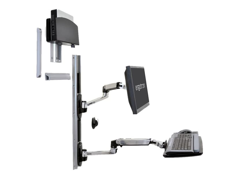 Ergotron Lx Wall Mount System With Small CPU Holder