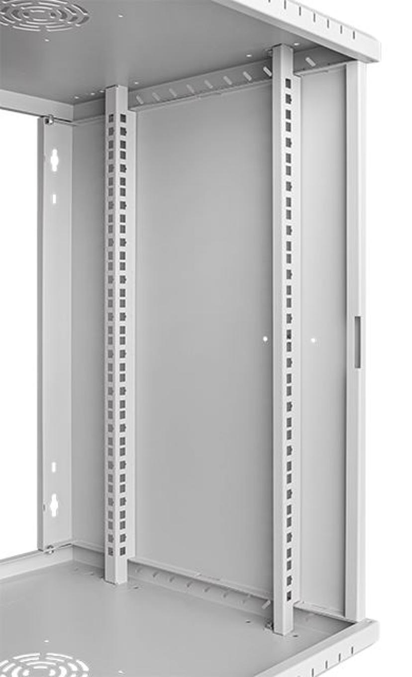 Direktronik Wall Rack 19" 12U 45Cm Glass Door Grey