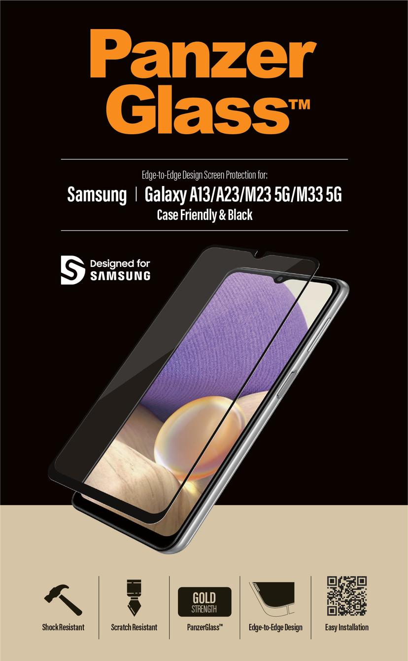 Panzerglass Case Friendly Samsung - Galaxy A13,
Samsung - Galaxy M23 5G,
Samsung - Galaxy M33 5G,
Samsung - Galaxy A23,
Samsung - Galaxy M13,
Samsung - Galaxy A23 5G