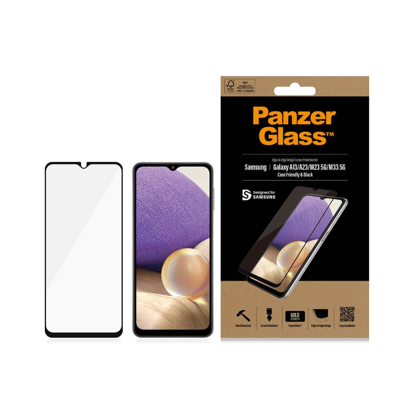 Panzerglass Case Friendly Samsung - Galaxy A13,
Samsung - Galaxy M23 5G,
Samsung - Galaxy M33 5G,
Samsung - Galaxy A23,
Samsung - Galaxy M13,
Samsung - Galaxy A23 5G