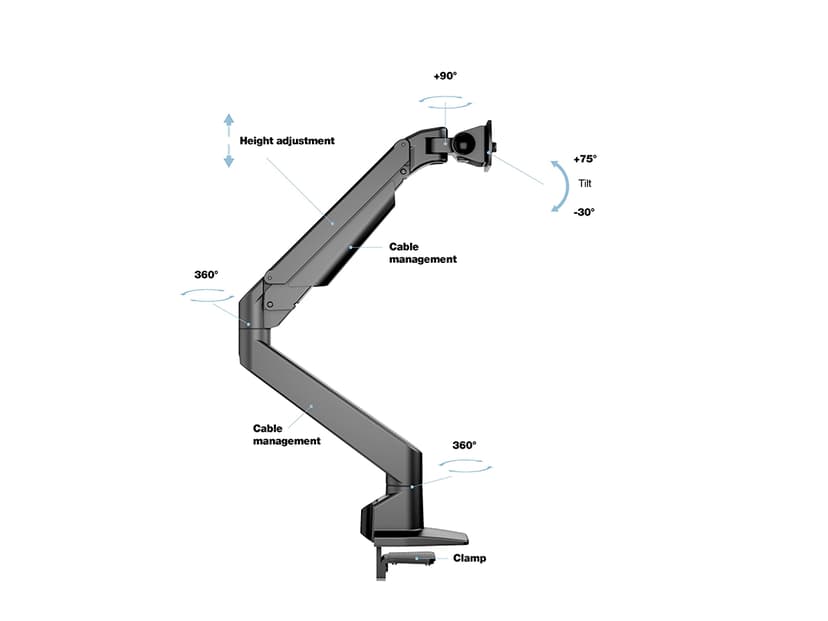 Multibrackets M Gaslift Arm Single – Samsung G9 musta