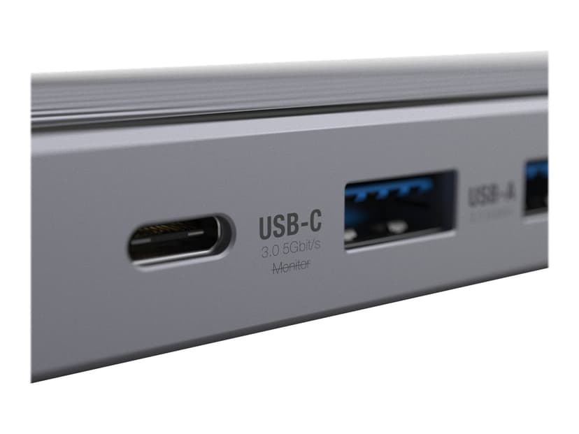 Unisynk 10 Port Dual Screen Hub 4K 100W Grey USB-C 3.1 Dokkingstasjon