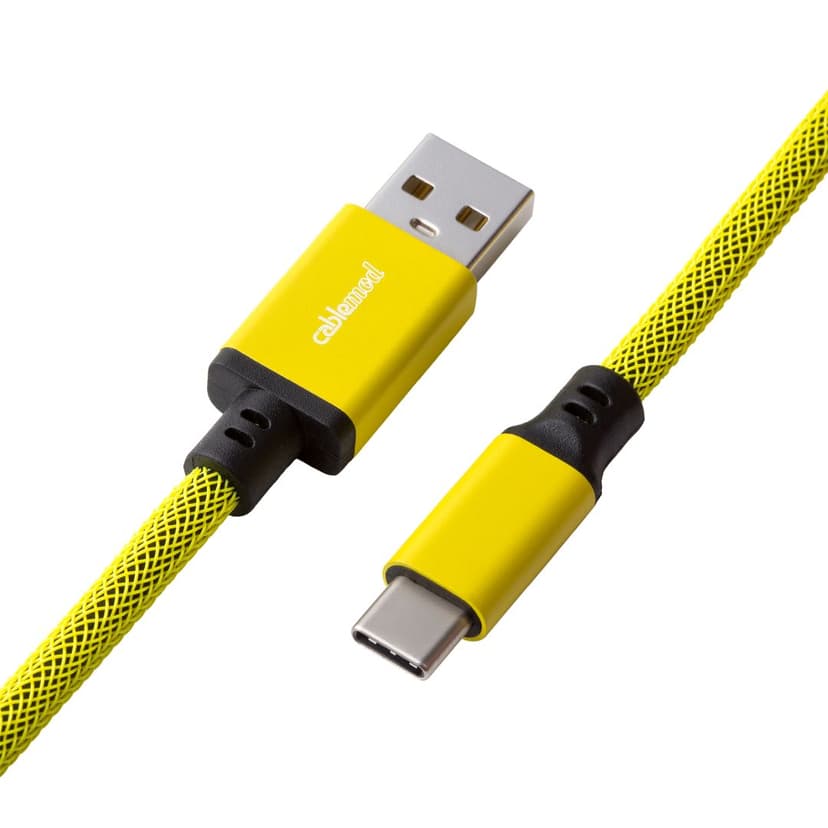 CableMod Classic Coiled Cable - Dominator Yellow 1.5m USB-C