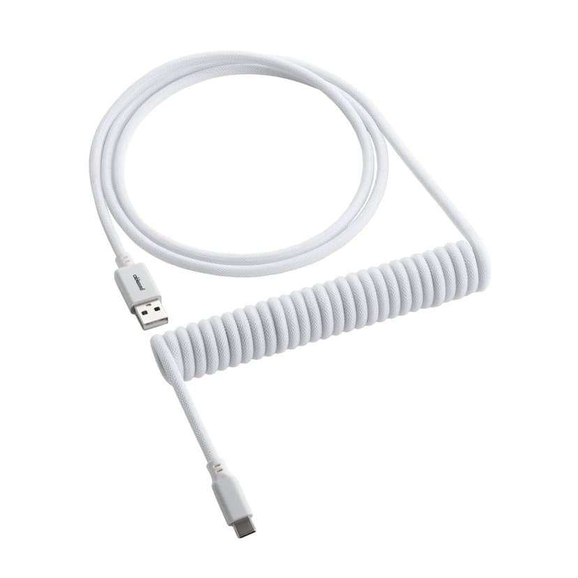 CableMod Classic Coiled Cable - Glacier White 1.5m USB A USB C
