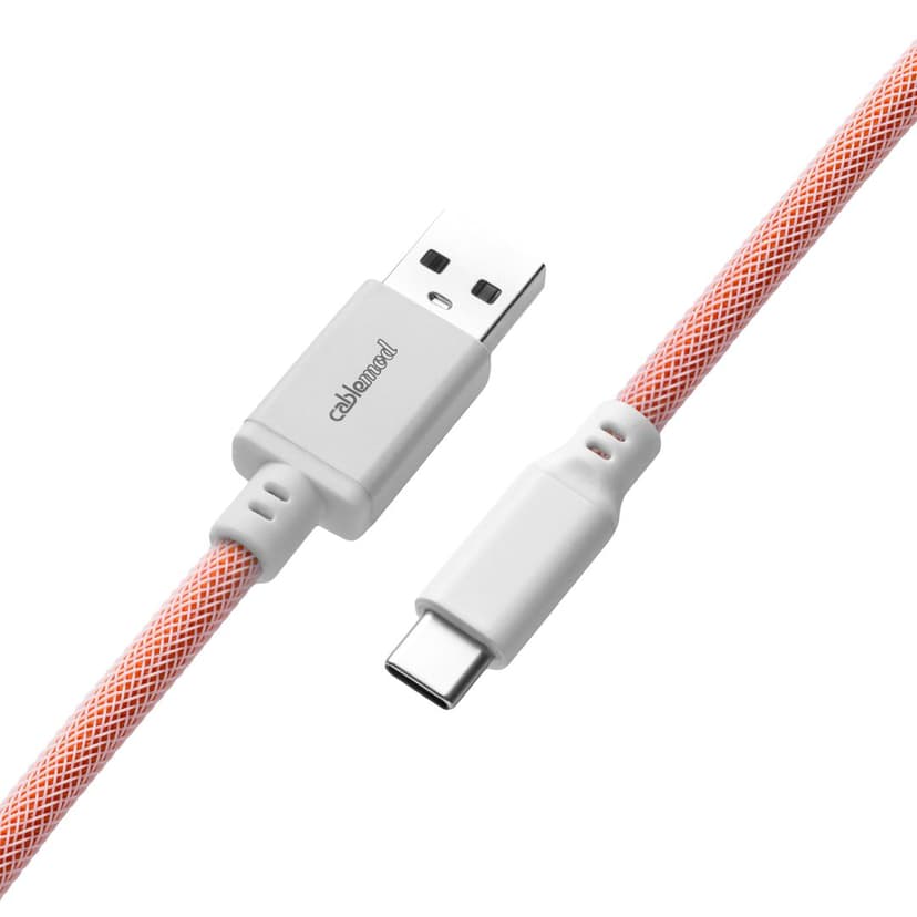 CableMod Classic Coiled Cable - Orangesicle 1.5m USB A USB C