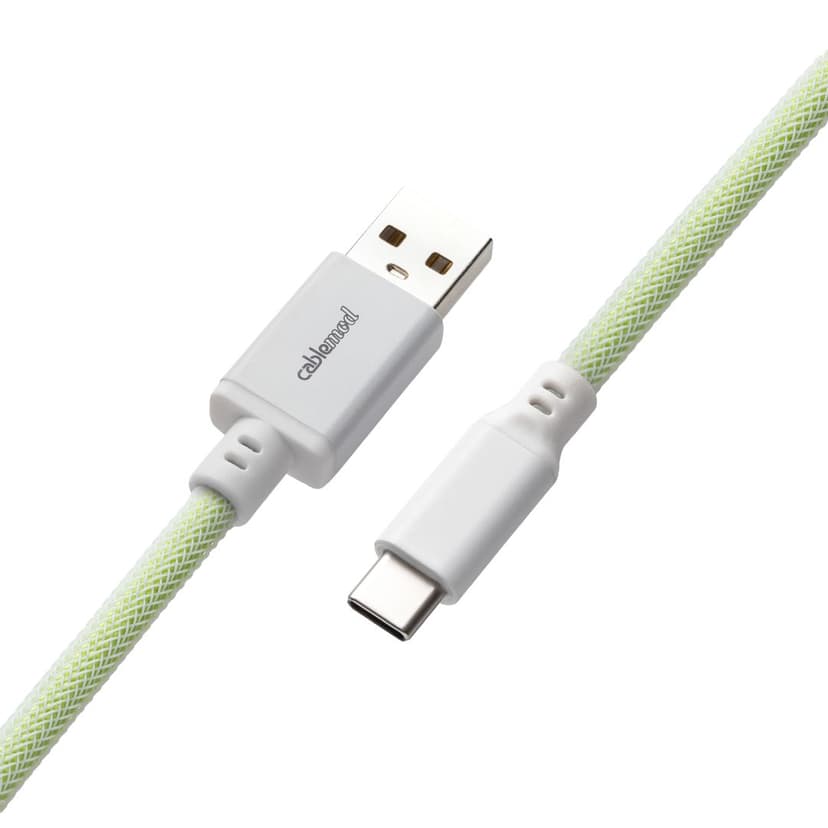 CableMod Pro Coiled Cable - Lime Sorbet 1.5m USB A USB C