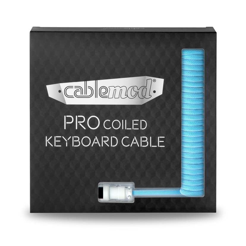 CableMod Pro Coiled Cable - Blueberry Cheesecake 1.5m USB A USB C Sininen
