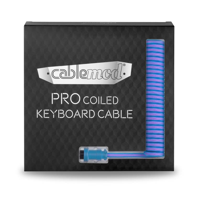 CableMod Pro Coiled Cable - Galaxy Blue 1.5m 24 pin USB-C Hane 4-stifts USB typ A Hane