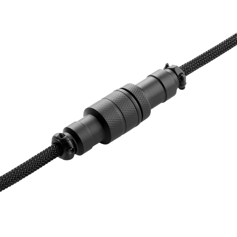 CableMod Pro Coiled Cable - Midnight Black 1.5m USB A USB C Musta